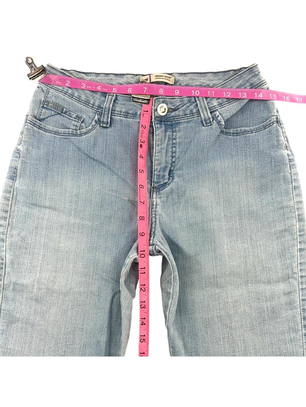 Lee Slender Secret Rhinestone Wave Mid Rise Capri Jeans - Picture 7 of 8